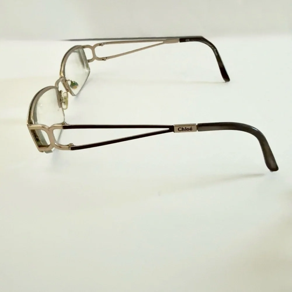 Chloe CL1209 Eyeglasses Frame Half Rimless 51-18  Brown/Gold LV44